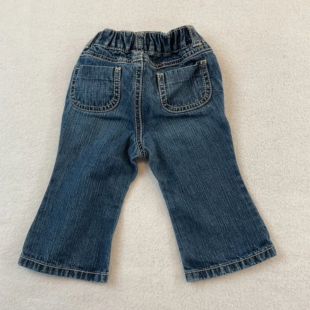 Gymboree Baby Girl Penguin Winter Embroidered Jeans Blue Denim 6-12 Months